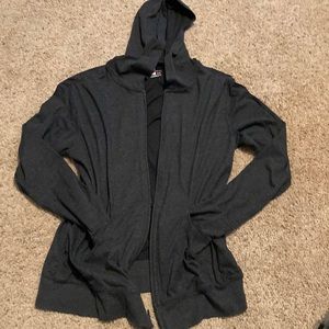 Black thin zip-up hoodie